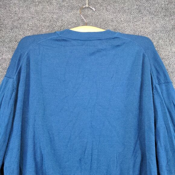 Fairway & Greene Merino Wool Sweater Mens Size M Blue Wolf Run Golf Course - Picture 9 of 13
